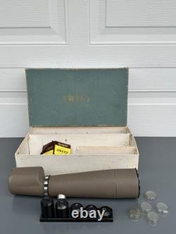 Vintage Swift Model 821 Spotting Scope with Original Box with 5 Eyepieces