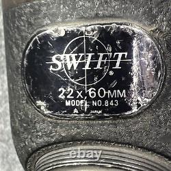 Vintage Swift Spotting Scope Model No 843 22x 60mm with Telescope Tripod Hunting