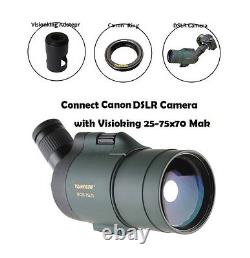 Visionking 25-75x70 Spotting scope, Camera Mount Waterproof, Nice Pictures Taken