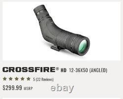 Vortex Crossfire HD 12-36x50 Angled Spotting Scope with Case & Tripod Kit