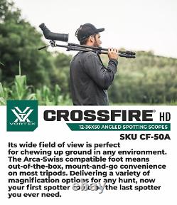 Vortex Optics Crossfire HD 12-36x50 Angled Spotting Scope CF-50A with Free CD Hat