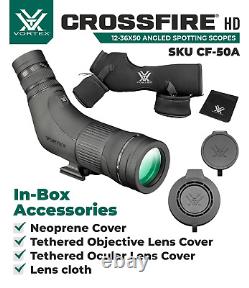 Vortex Optics Crossfire HD 12-36x50 Angled Spotting Scope CF-50A with Free CD Hat