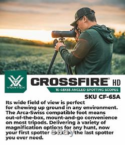 Vortex Optics Crossfire HD 16-48x65 Angled Spotting Scope CF-65A with Free CD Hat