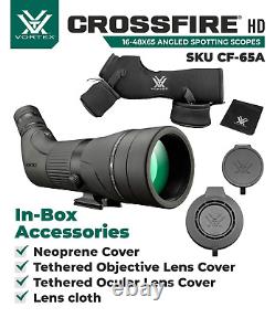 Vortex Optics Crossfire HD 16-48x65 Angled Spotting Scope CF-65A with Free CD Hat