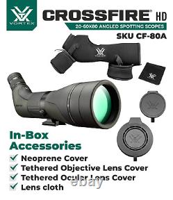 Vortex Optics Crossfire HD 20-60x80 Angled Spotting Scope CF-80A with Free CD Hat