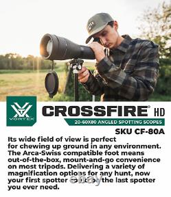 Vortex Optics Crossfire HD 20-60x80 Angled Spotting Scope CF-80A with Free CF Hat