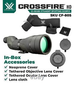 Vortex Optics Crossfire HD 20-60x80 Straight Spotting Scope CF-80S withFree CD Hat