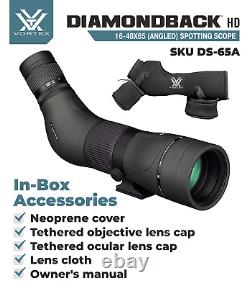 Vortex Optics Diamondback HD Spotting Scope 16-48x65 Angled withCD Hat and Tripod