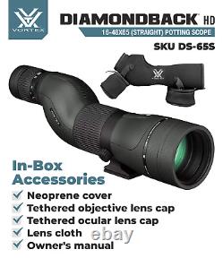 Vortex Optics Diamondback HD Spotting Scope 16-48x65 Straight with CF Hat & Tripod