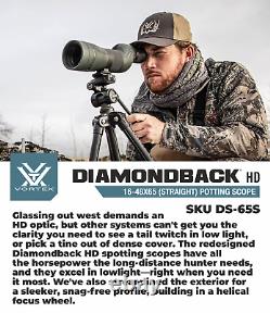 Vortex Optics Diamondback HD Spotting Scope 16-48x65 Straight withCD Hat & Tripod