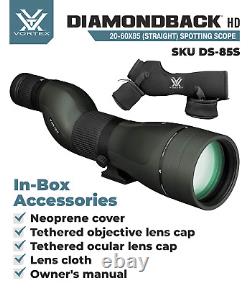 Vortex Optics Diamondback HD Spotting Scope 20-60x85 Straight with CF Hat & Tripod