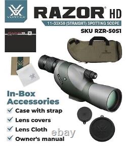 Vortex Optics Razor HD 11-33x50 Spotting Scope Straight RZR-50S1 with CD Hat & Pen