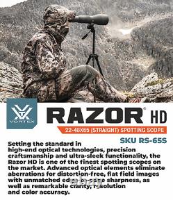 Vortex Optics Razor HD 22-48x65 Straight Spotting Scope with CF Hat and Pen Bundle