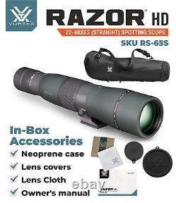 Vortex Optics Razor HD 22-48x65 Straight Spotting Scope with CF Hat and Pen Bundle
