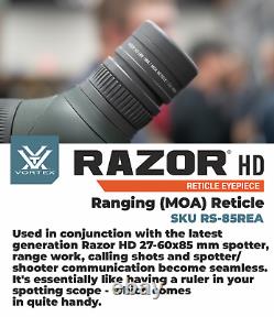 Vortex Optics Razor HD 85mm Reticle Eyepiece Ranging MOA withCF Hat & Cleaning Pen