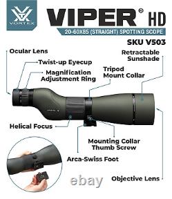 Vortex Optics Viper HD 20-60x85 Straight Spotting Scope V503