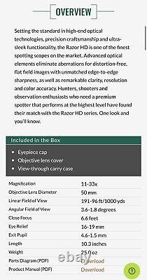 Vortex Razor HD Spotting Scope 11-33x50 Angled RZR-50A1