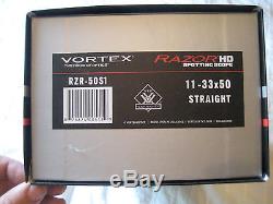 Vortex Razor HD Spotting Scope 11-33x50, Straight Eyepiece. MINT