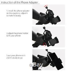 Waterproof 25-75X70 Zoom Monocular BAK4 Spotting Scope with Tripod & Phone Adapter