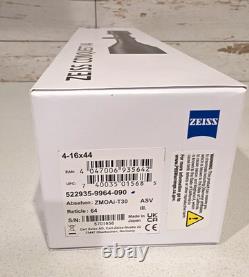 ZEISS Conquest V4 Riflescope 4-16x44 16x ZMoai-T30 #64 Elevated Turrets New