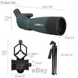 Zoom 25-75X70 Angled Spotting Scope Optical Prism Monocular Waterproof With Tripod